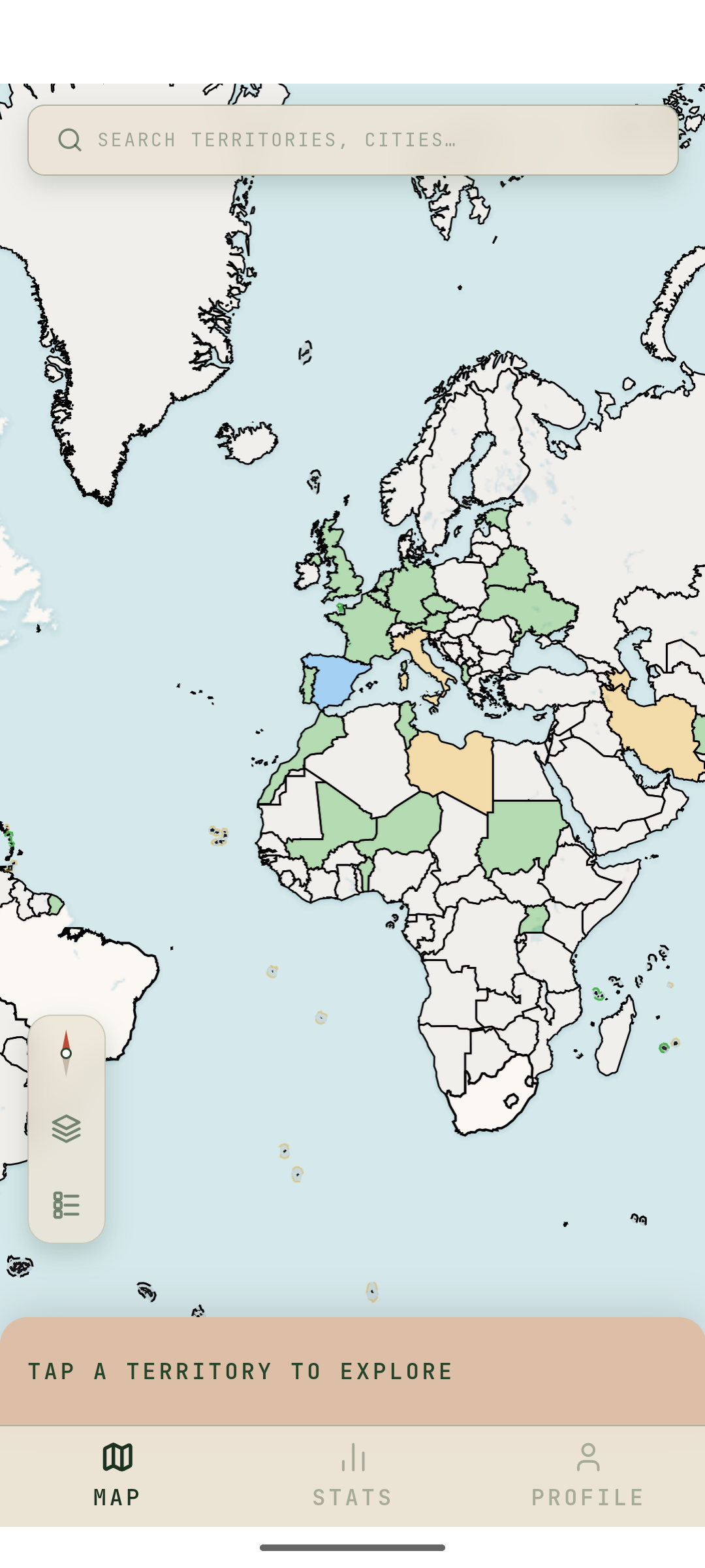 GoUnique world map with visited countries